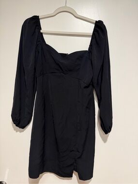 abercrombie portrait neck mini dress Abercrombie & Fitch + High-Neck Satin Sculpt Mini Dress